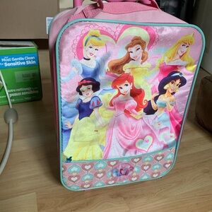 Disney Princess Rolling Backpack Suitcase Pink Kids Travel Bag
